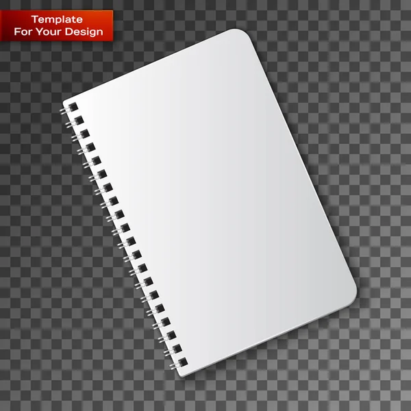 Anteckningsbok med transparant bakgrund — Stock vektor