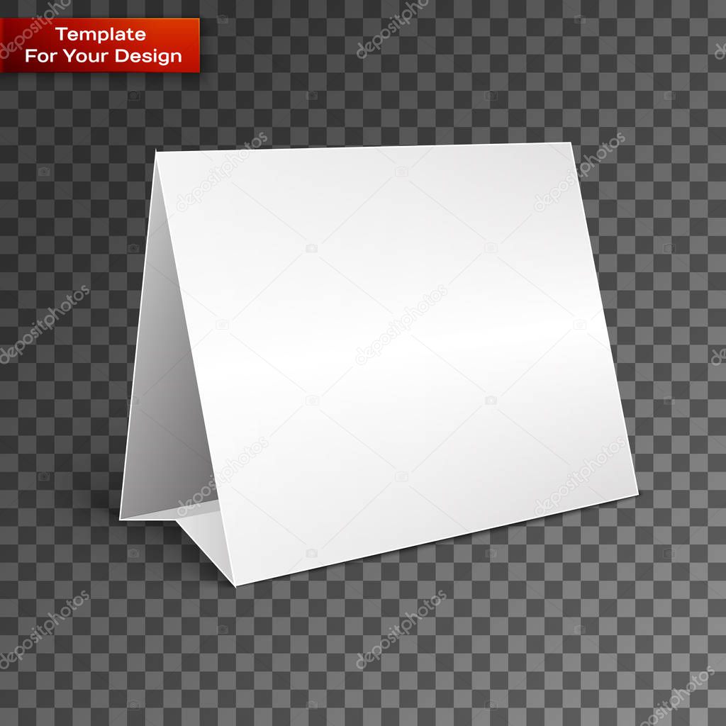 Blank paper table cards on transparent background. Vector illustration, EPS 10