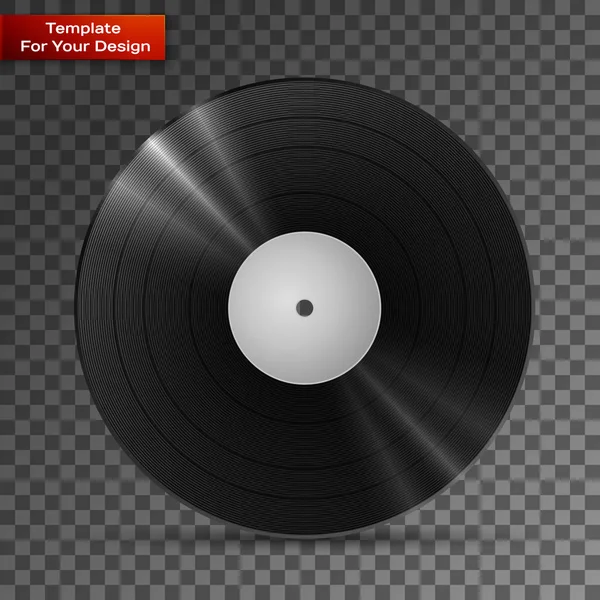 Zwart vinyl record lp album schijf — Stockvector