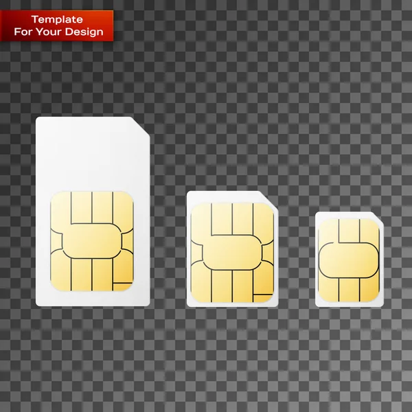 Nano Sim Micro Sim Mini Tailles De Carte Sim Illustration Vectorielle