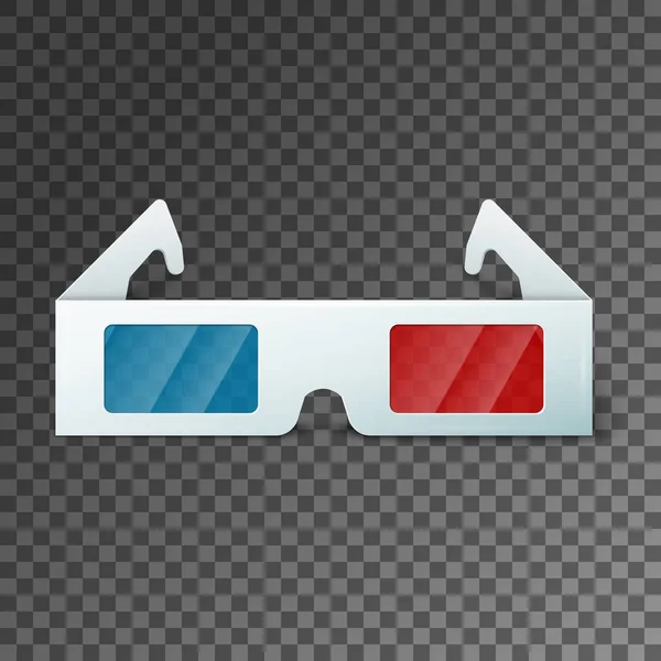 Vista lateral de um par de óculos 3D — Vetor de Stock