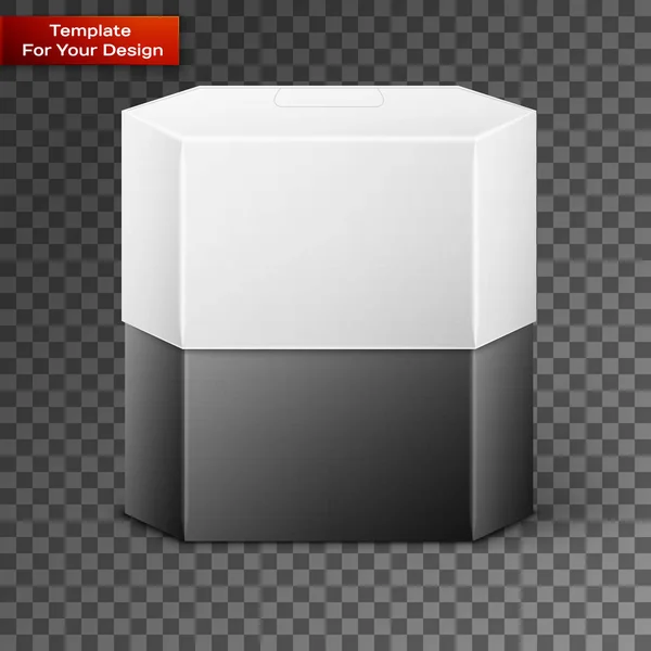 Caja de paquete de producto blanco Ilustración aislada — Vector de stock