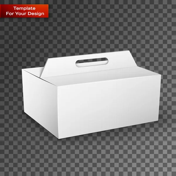 Caja de paquete de producto blanco Ilustración aislada — Vector de stock