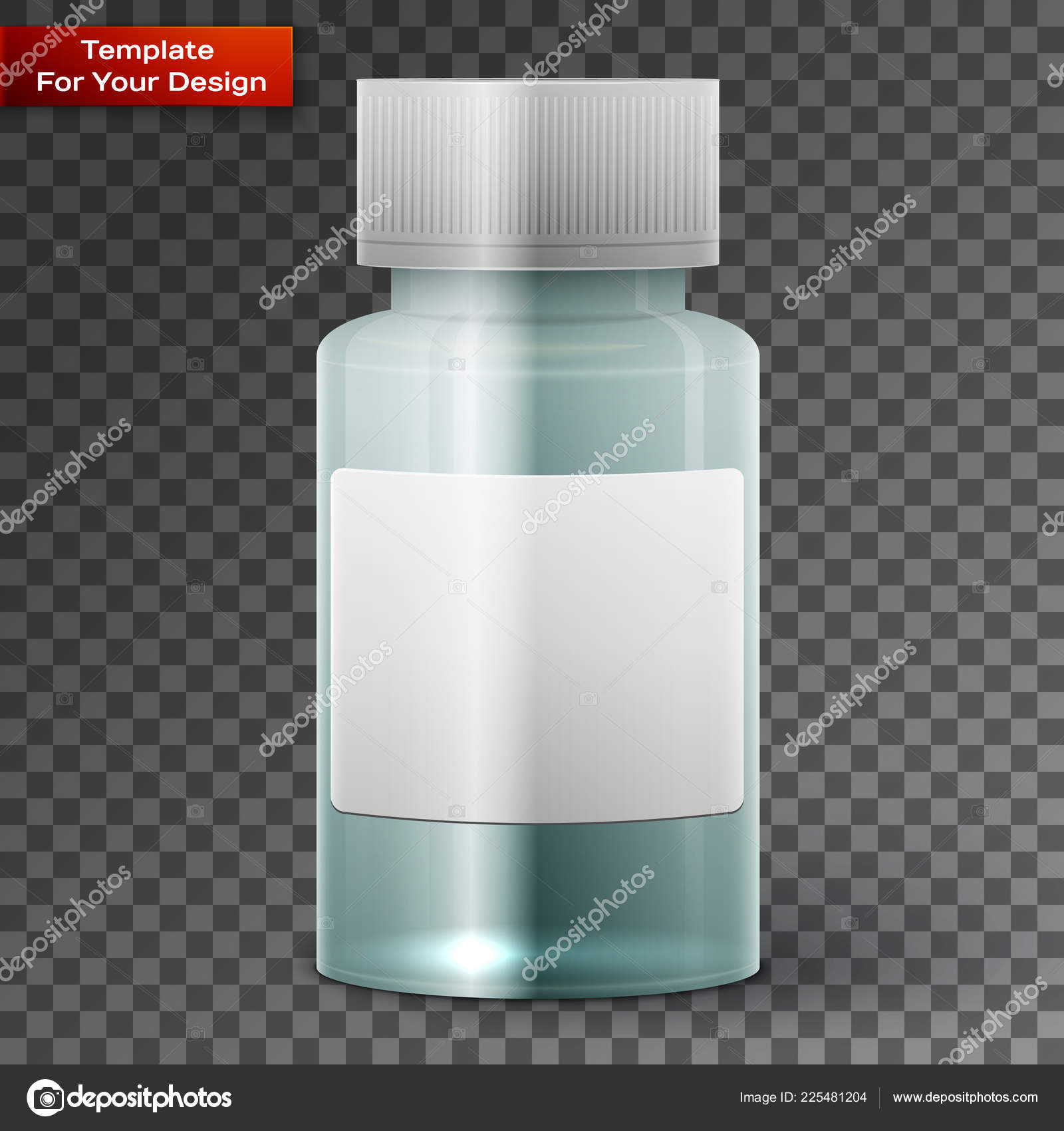 Glass medicine bottle On transparent Background Stock Vector Image by