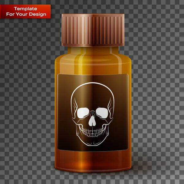 Flacon de médicament avec liquide toxique — Image vectorielle
