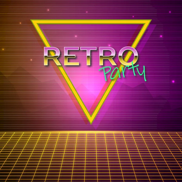 Futuristic background 80s style. Retro party — Stock Vector