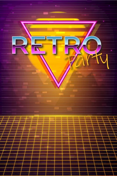 Futurisztikus háttér 80-as évek stílusa. Retro party — Stock Vector