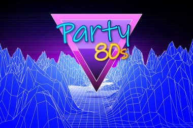 Retro futuristik arka plan 80s stili