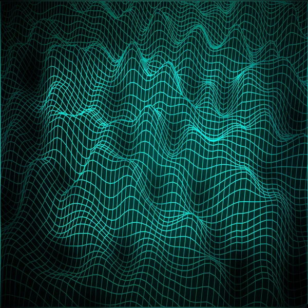 Wireframe abstract wave — Stock Vector