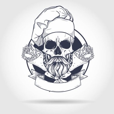 Elle çizilmiş kroki, renk kafatası