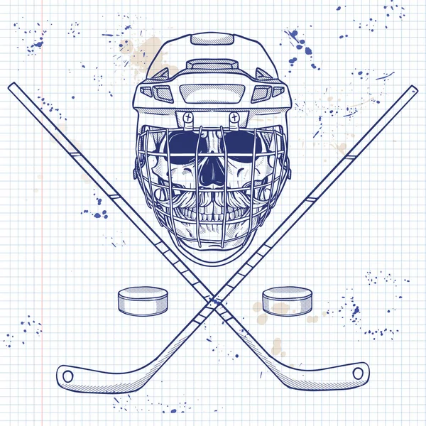 Crâne du joueur de hockey — Image vectorielle