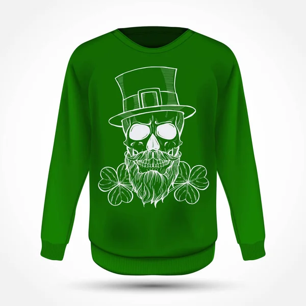 Hand dras arg skallen av leprechaun — Stock vektor