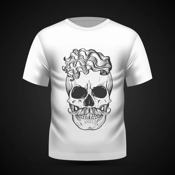Crâne en colère sur t-shirt — Image vectorielle