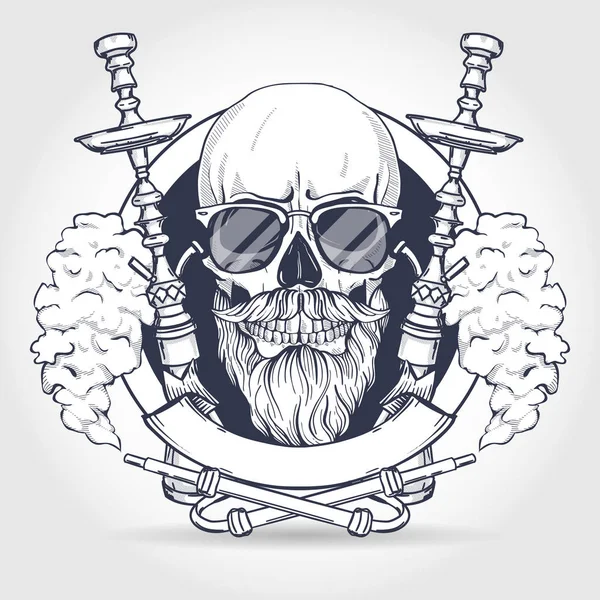 Crâne hipster couleur — Image vectorielle