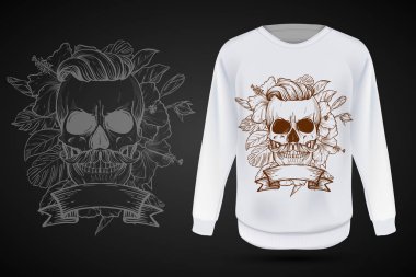 Cirly saç modeli ile kızgın kafatası