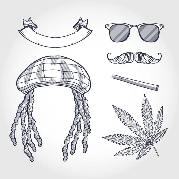 Atributos de rastaman — Vector de stock