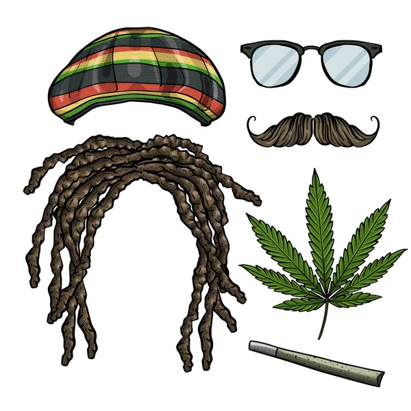 Attributs du rastaman — Image vectorielle