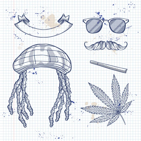 Atributos de rastaman — Vector de stock