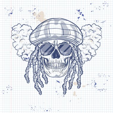 Dreadlocks ile kroki kafatası
