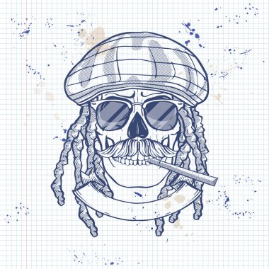 Dreadlocks ile kroki kafatası