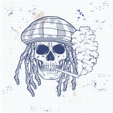 Dreadlocks ile kroki kafatası