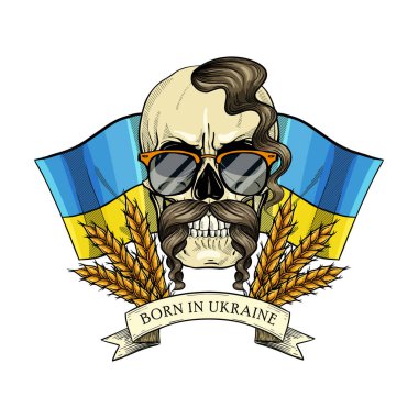 Ukrayna sembolleri ile Kafatası