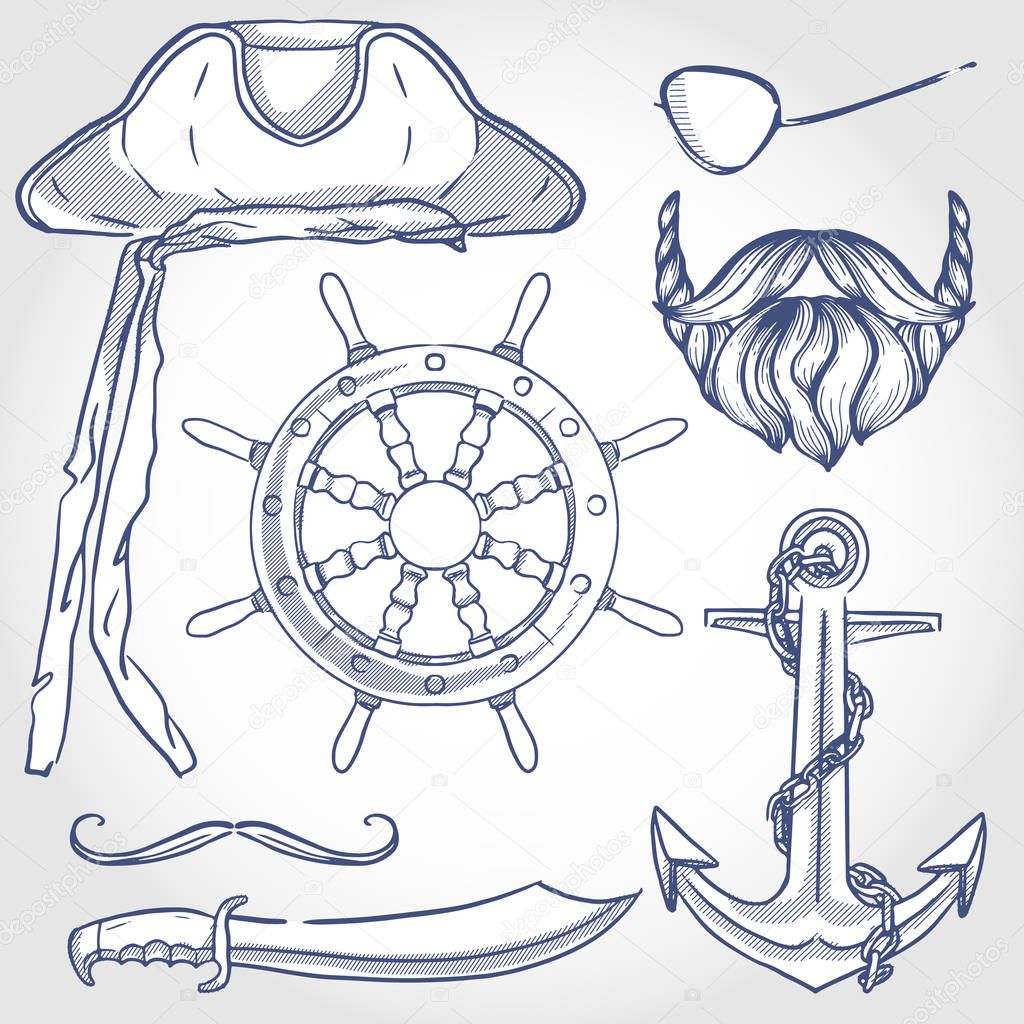 Sketch pirate attributes icon