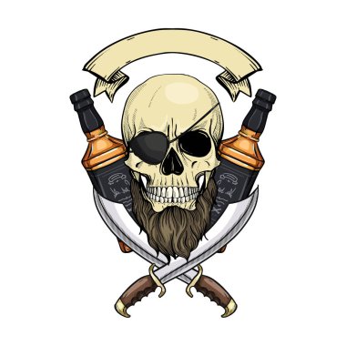 Eskiz korsan kafatası