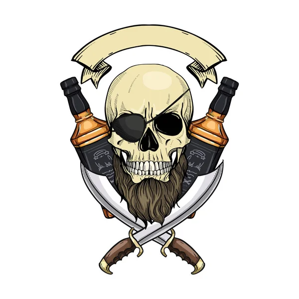 Eskiz korsan kafatası