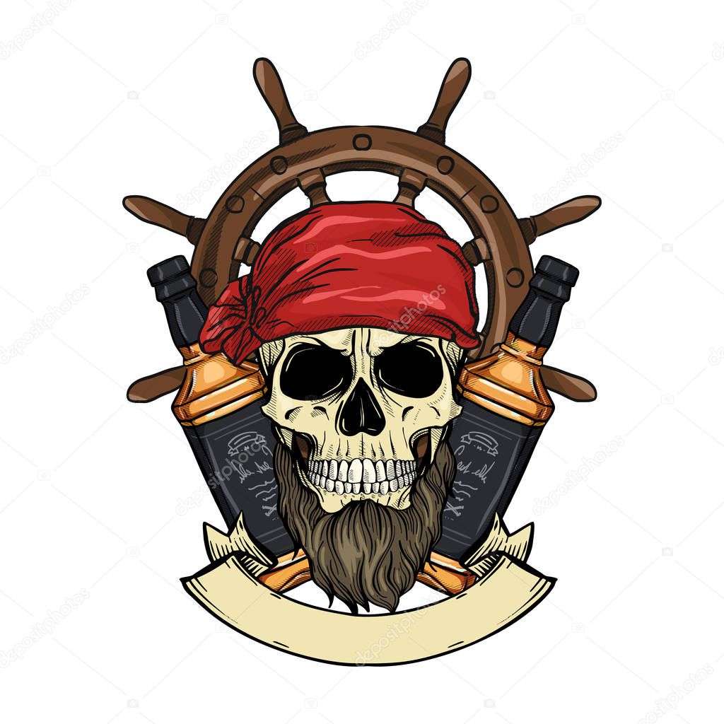 Sketch pirate skull