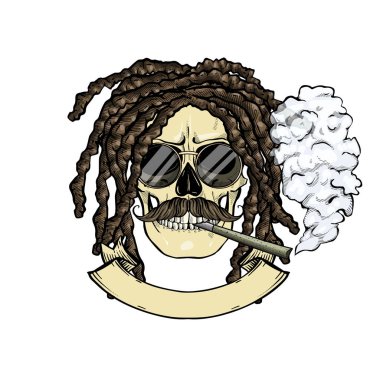 Kroki renk kafatası rastaman