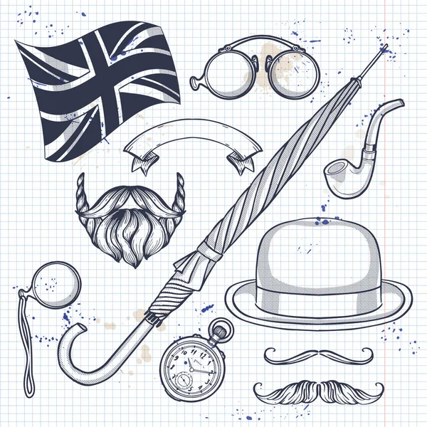 Sketch of british elements Stock Vector