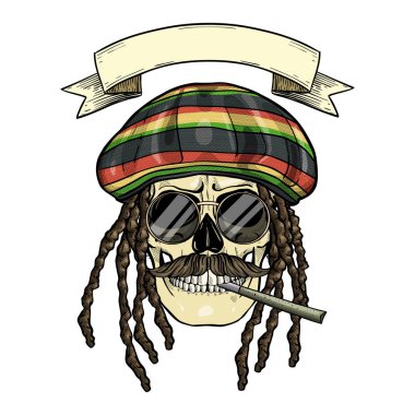 Kroki renk kafatası rastaman