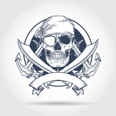 Eskiz korsan kafatası