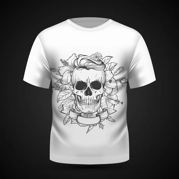Crâne en colère sur t-shirt — Image vectorielle