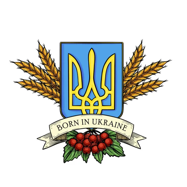 ウクライナのシンボルを持つ頭蓋骨 — ストックベクタ