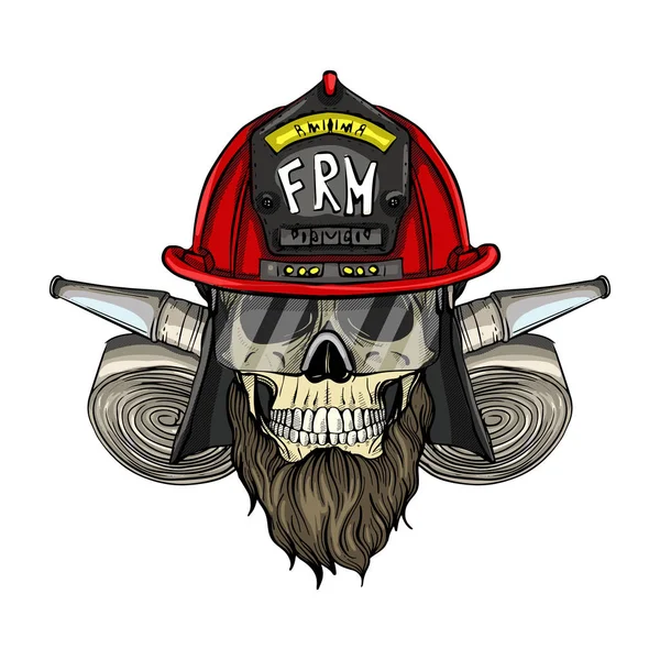 Sketch cráneo bombero — Archivo Imágenes Vectoriales