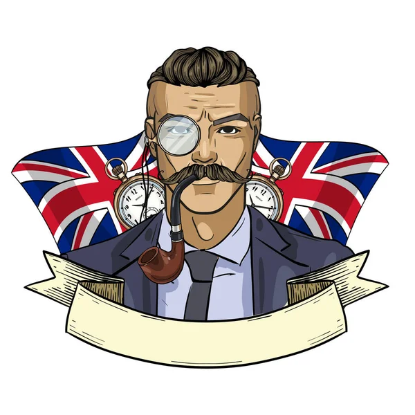 Sketch british man — Stock Vector