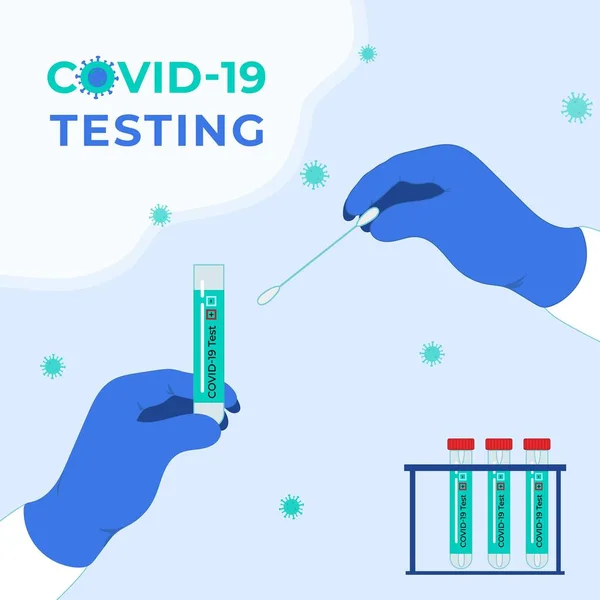 Test Covid19 Trubky Vzorkem Slin Koronavirový Test Laboratorní Výzkum Diagnóza — Stockový vektor