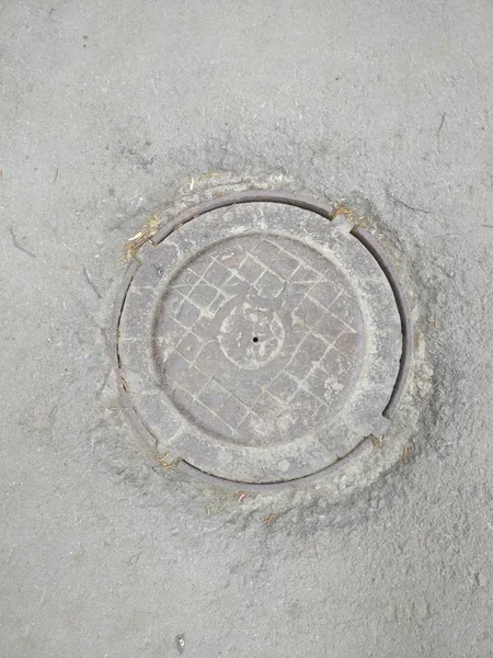 Manhole Street Metal Sewer — Stock Photo, Image
