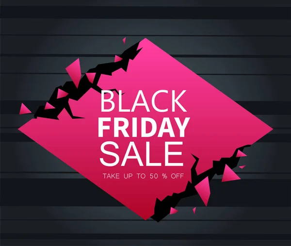 Black Friday sale abstract pink promo background. До 50 персов — стоковый вектор