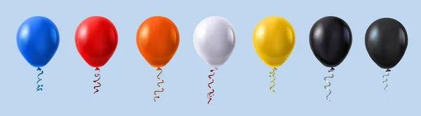 Set de globos de colores aislados sobre fondo azul . — Archivo Imágenes Vectoriales