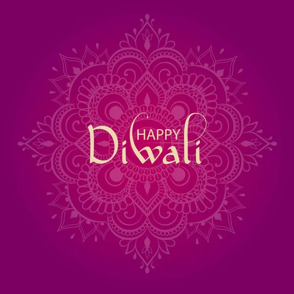 Poster indù felice Diwali con motivo tradizionale . — Vettoriale Stock