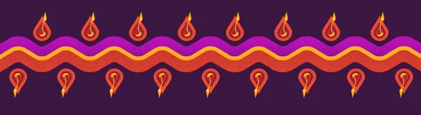 Banner con patrón de henna india. Diseño para el festival Diwali . — Vector de stock