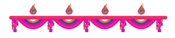 Diseño fronterizo para el festival Diwali de luces con henna india pa — Vector de stock