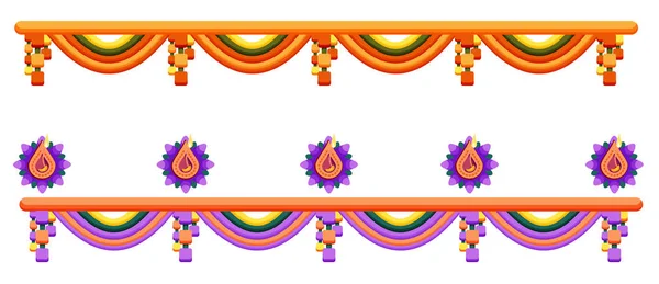 Design für das Diwali-Lichterfest mit indischem Henna-Muster. — Stockvektor
