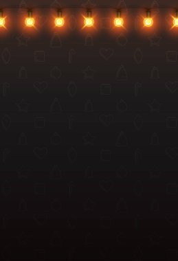 Siyah arka plan ile Noel ve yeni dekoratif fenerler 