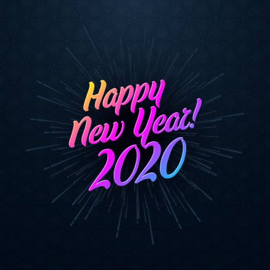 Mutlu yeni yıl 2020 kartı spectrum yazıt ile.