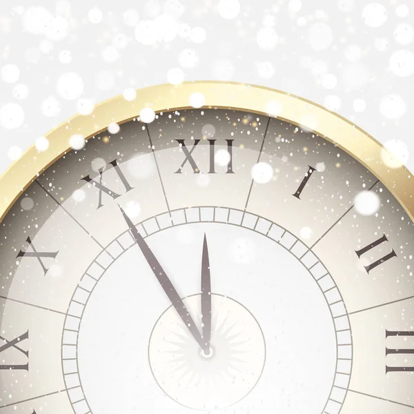 圣诞节和新年白色闪亮的卡片与金钟. — 图库矢量图片