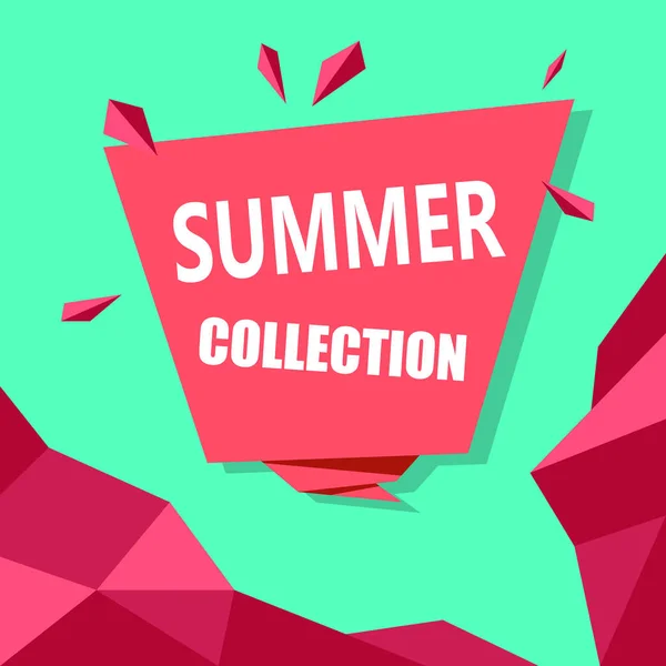 Poster der rosa und grünen Sommerkollektion. — Stockvektor